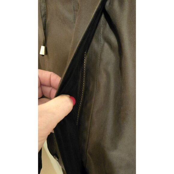 LONDON FOG Hooded Parka Jacket Womens Size Medium Brown Cottagecore Cabincore - Picture 5 of 12